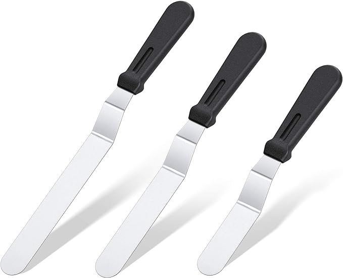 Icing Spatula, U-Taste Offset Spatula Set with 6", 8", 10" Blade, 18/0 Stainless Steel with PP Pl... | Amazon (US)