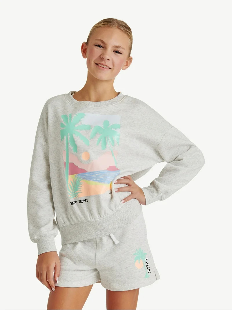 Justice Girls EDF Fleece Crew, Sizes XS - XLP | Walmart (US)