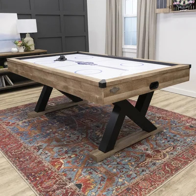 Kirkwood American Legend 84" Air Hockey Table with Rustic Wood Finish and Digital Scoreboard | Wayfair North America
