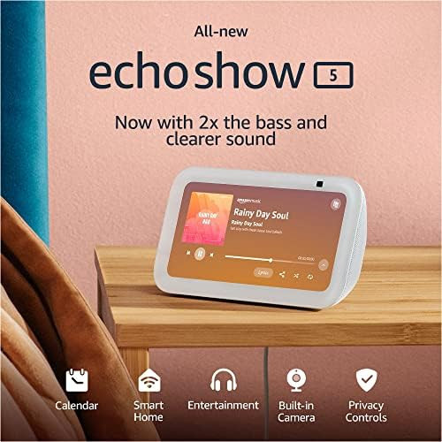 All-new Echo Show 5 (3rd Gen, 2023 release) | Smart display with 2x the bass and clearer sound | ... | Amazon (US)