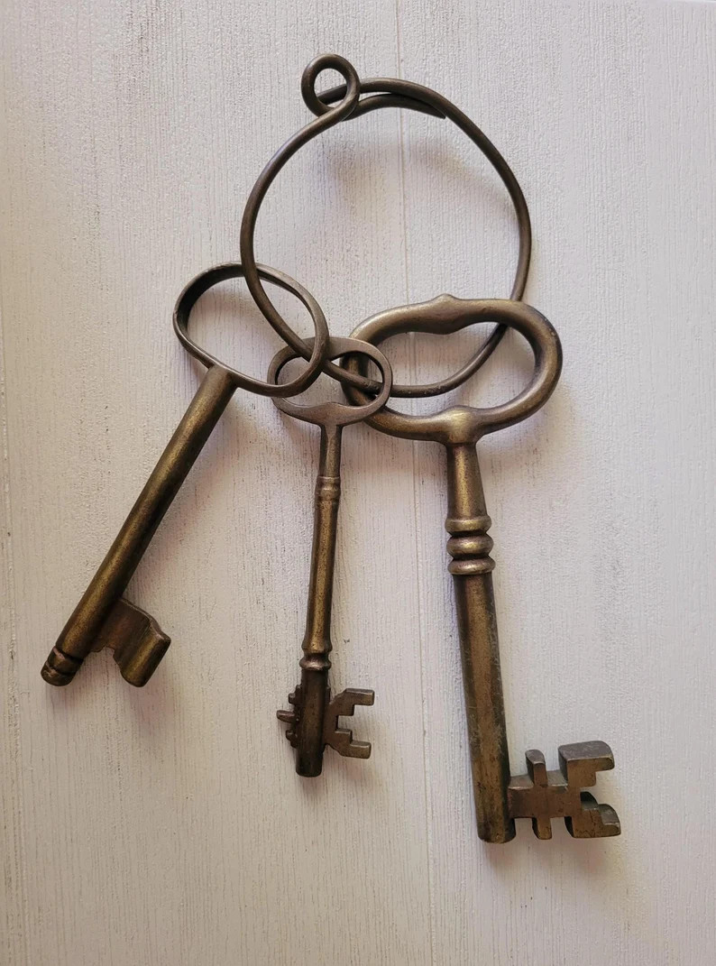 Vintage Brass Keys Decor: Gallery Wall Accents - Etsy | Etsy (US)