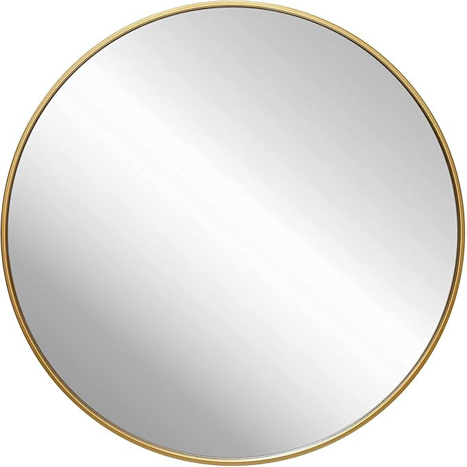 ZENMAG Round Mirror for Wall,30-inch Metal Framed Circle Mirror, Large Bathroom Mirror, Gold Wall... | Amazon (US)