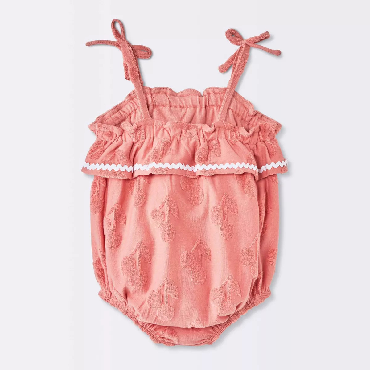 Baby Girls' Terry Bubble Sleeveless Romper - Cloud Island\u2122 Cherry Red Newborn | Target