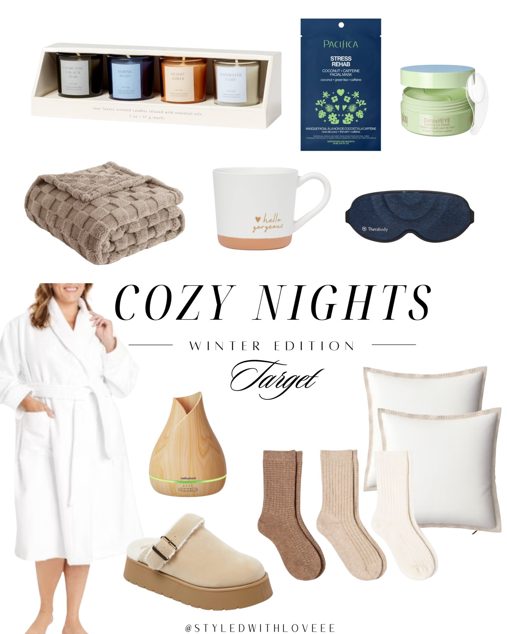 Everything you need for the ultimate winter night in — plush robes, ultra-soft throws, cozy socks, calming candles, self-care essentials, and the cutest lounge must-haves… all from Target.

Perfect for self-care nights, winter gifting, holiday prep, or everyday cozy vibes. Affordable, aesthetic, and so good.

✨ Shop all my Target cozy night finds on LTK and follow for more 

 #LTKHoliday #LTKSeasonal #LTKHome