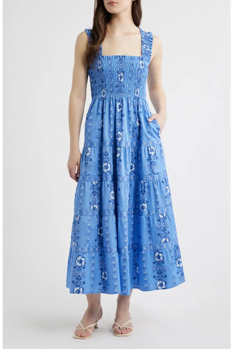 Hill House Home The Kimmy Smocked Sleeveless Maxi Dress (Women) | Nordstrom | Nordstrom