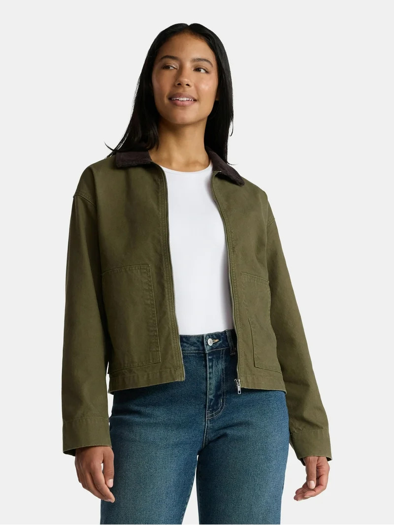 Madden NYC Women's Cotton Canvas Utility Jacket, Sizes XXS-XXL | Walmart (US)