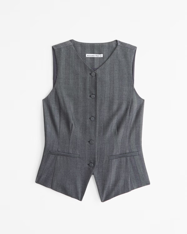 High-Neck Tailored Vest | Abercrombie & Fitch (UK)