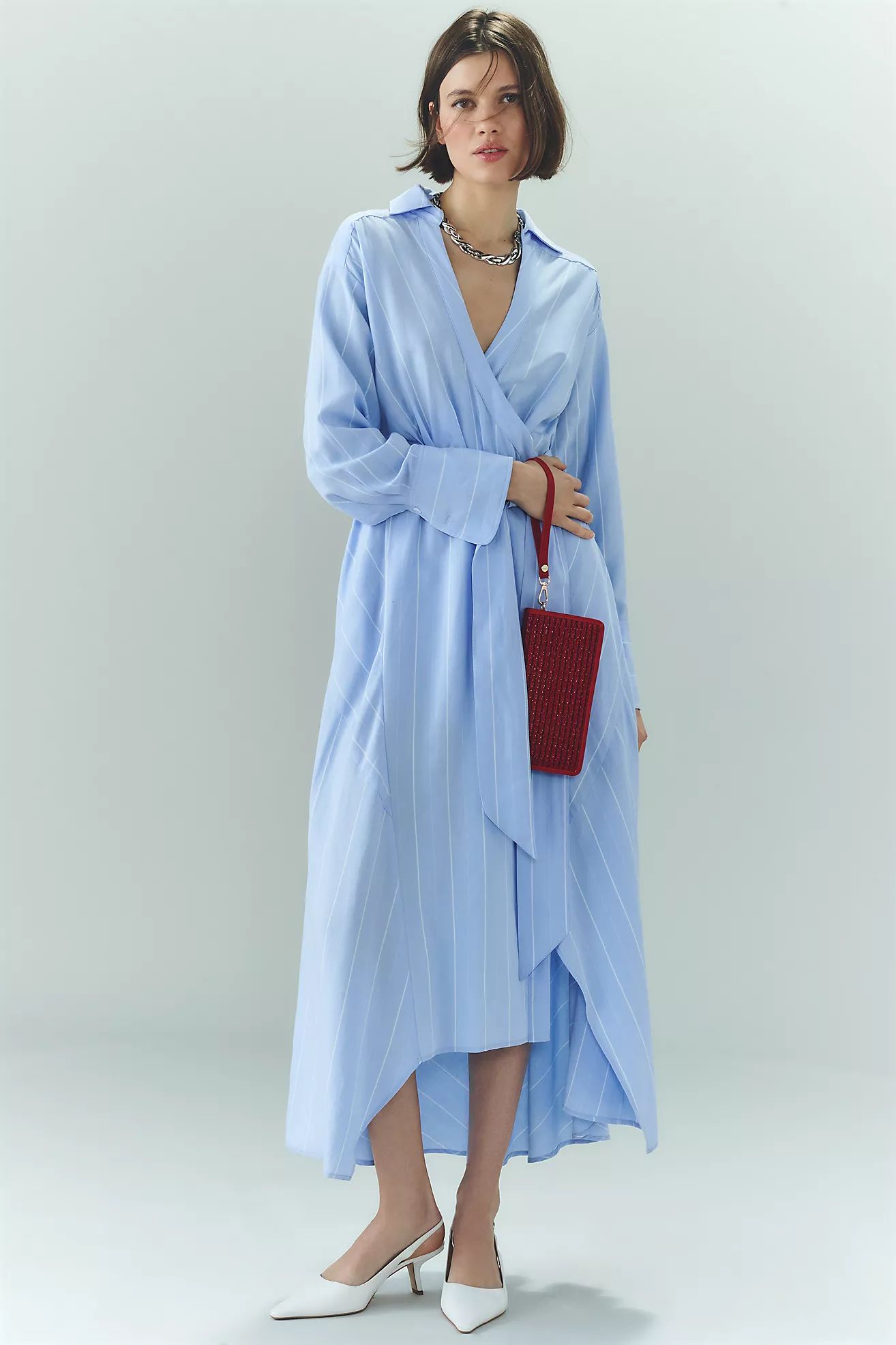 Møn Renn Asymmetrical Wrap Shirt Dress | Anthropologie (US)