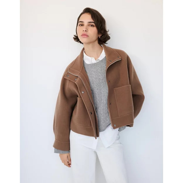 Wool Double Faced Cropped Jacket | The White Company UK & ROW