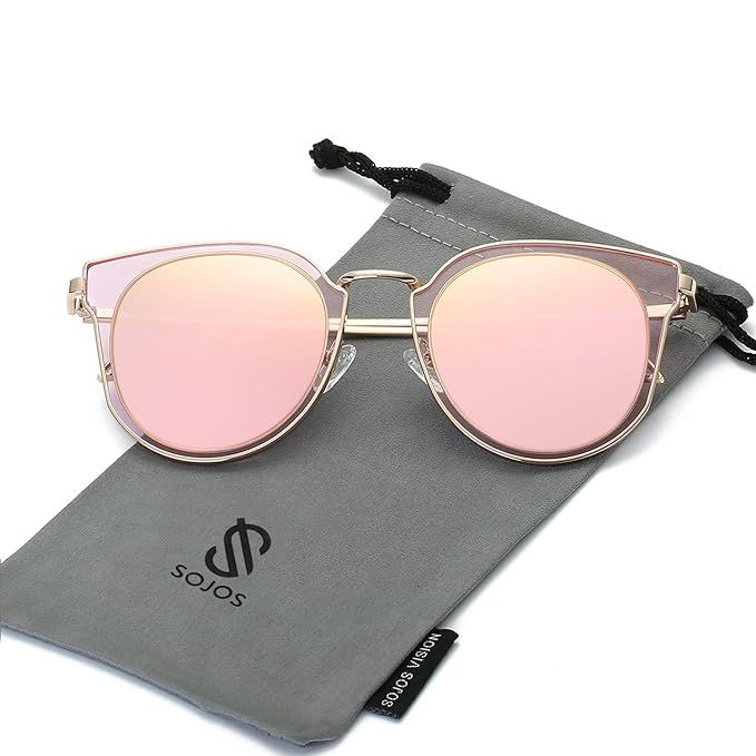 SOJOS Fashion Polarized Sunglasses for Women UV400 Mirrored Lens SJ1057 | Amazon (US)