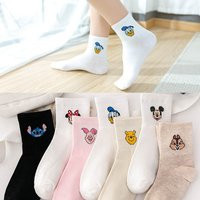 Disney Mickey Minnie Mouse Women's Printed Socks Comfort Autumn Winter Socks Medium Tube Sock Kawaii Girls' Boy Socks | AliExpress (US)
