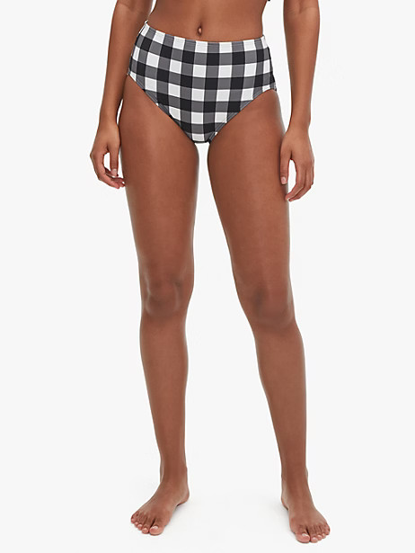 shoreside plaid high-waist bikini bottom | Kate Spade (US)