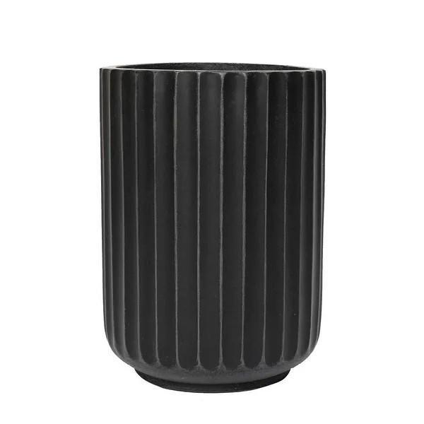 DreamPatio North Pole Fiberstone Cylinder Planter - White - 17"dia x 22.5"H | Bed Bath & Beyond