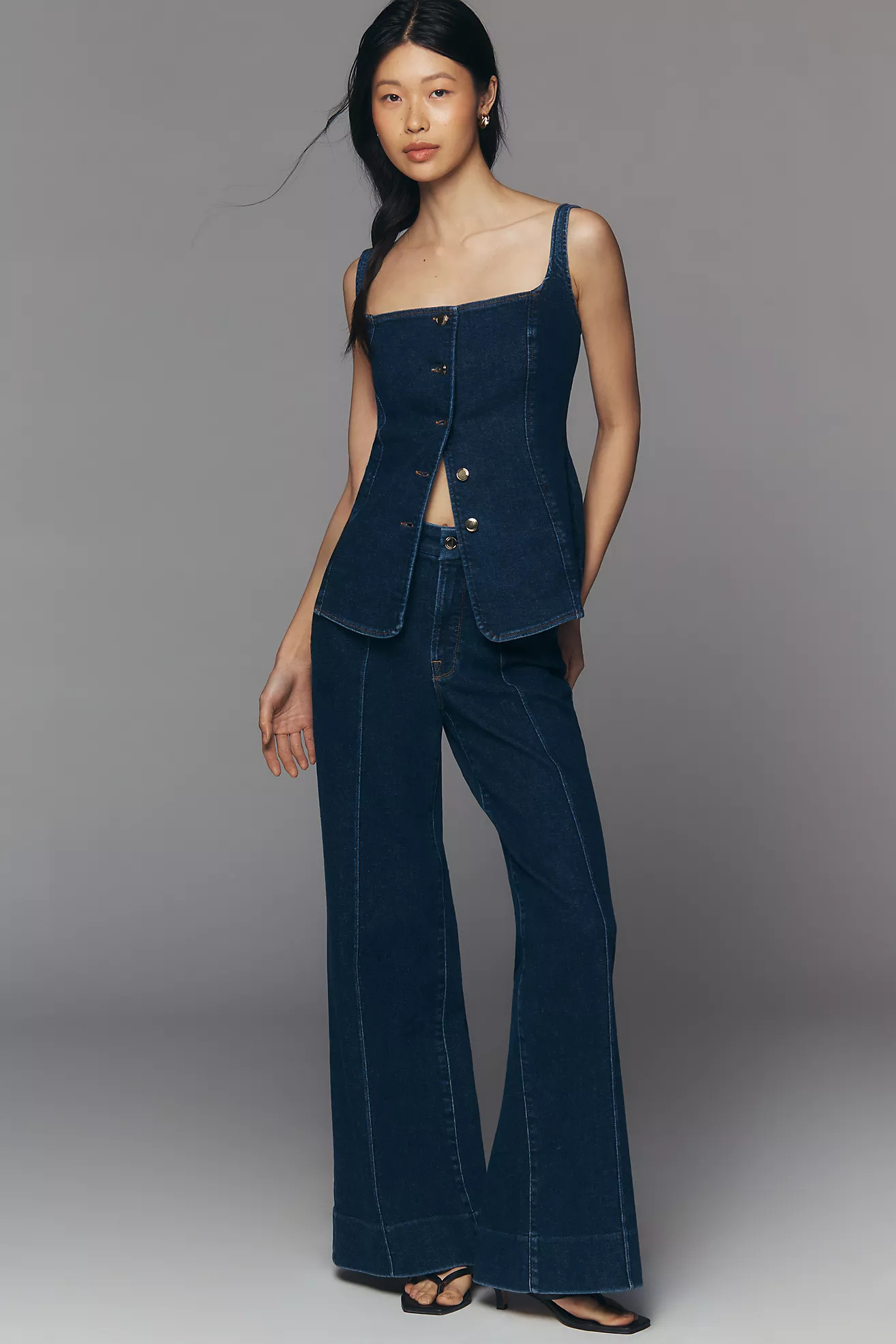 Good American Good Waist Palazzo High-Rise Wide-Leg Jeans | Anthropologie (US)