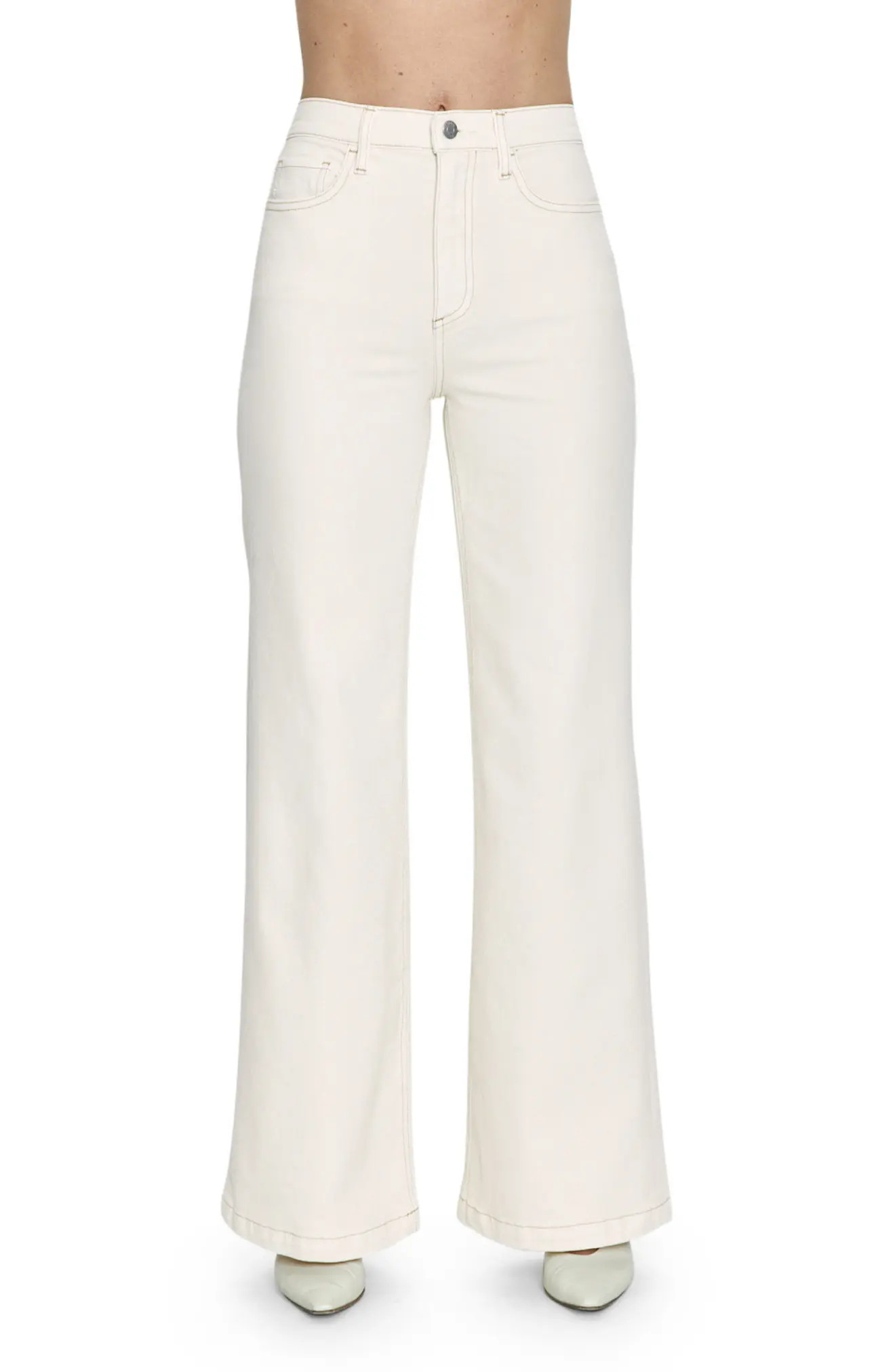 Pistola Lana Wide Leg Jeans in Ecru at Nordstrom, Size 29 | Nordstrom