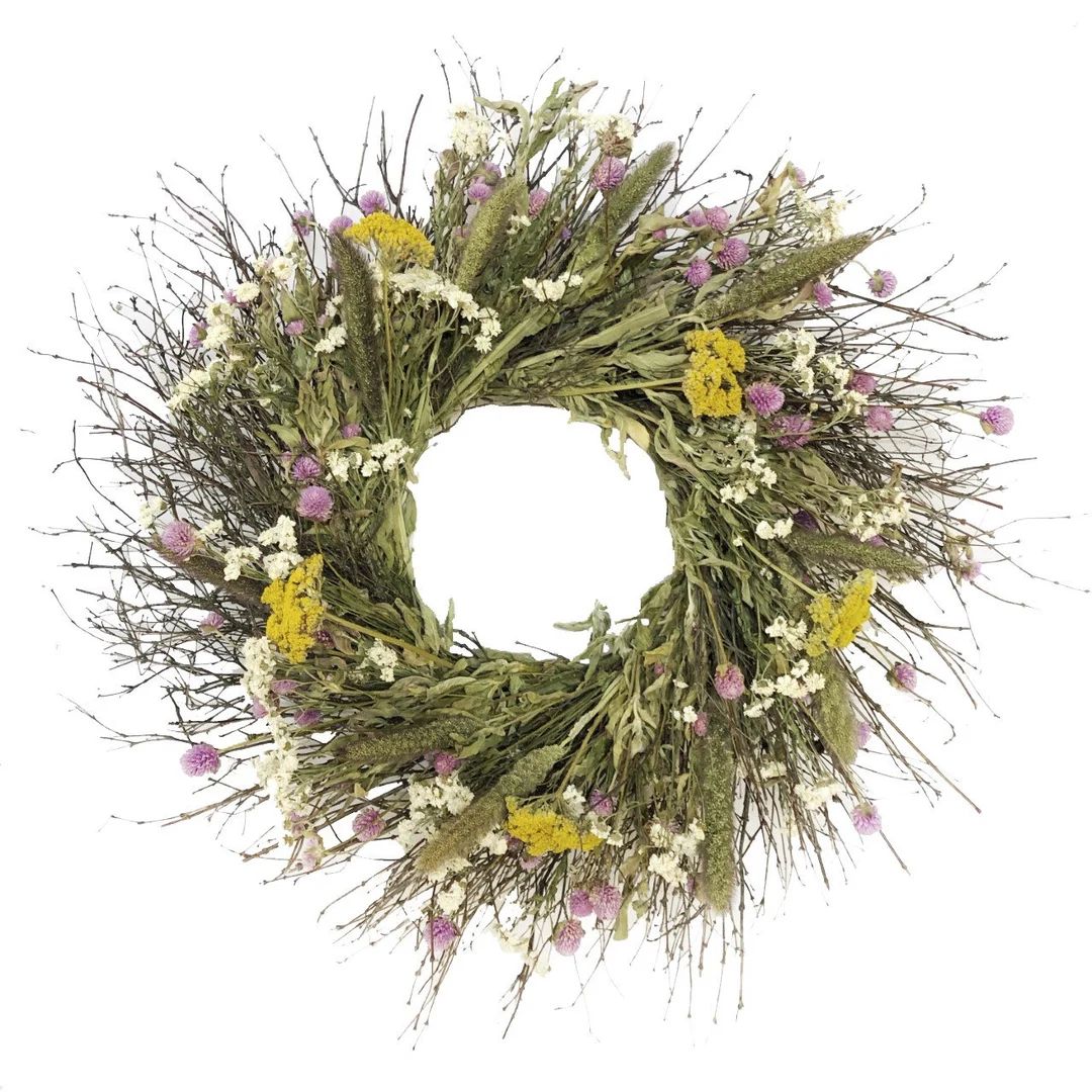 Sweet Meadow Spring Garden Wreath with dried grasses, grains and dried florals | Etsy (US)