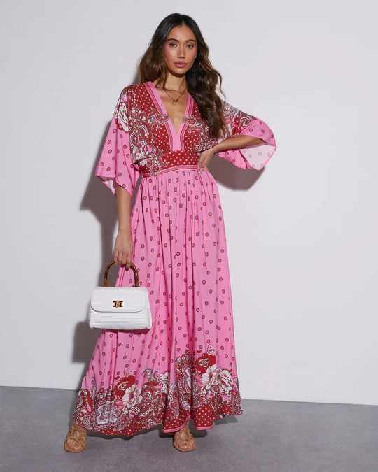 Samaya Long Sleeve Paisley Maxi Dress | VICI