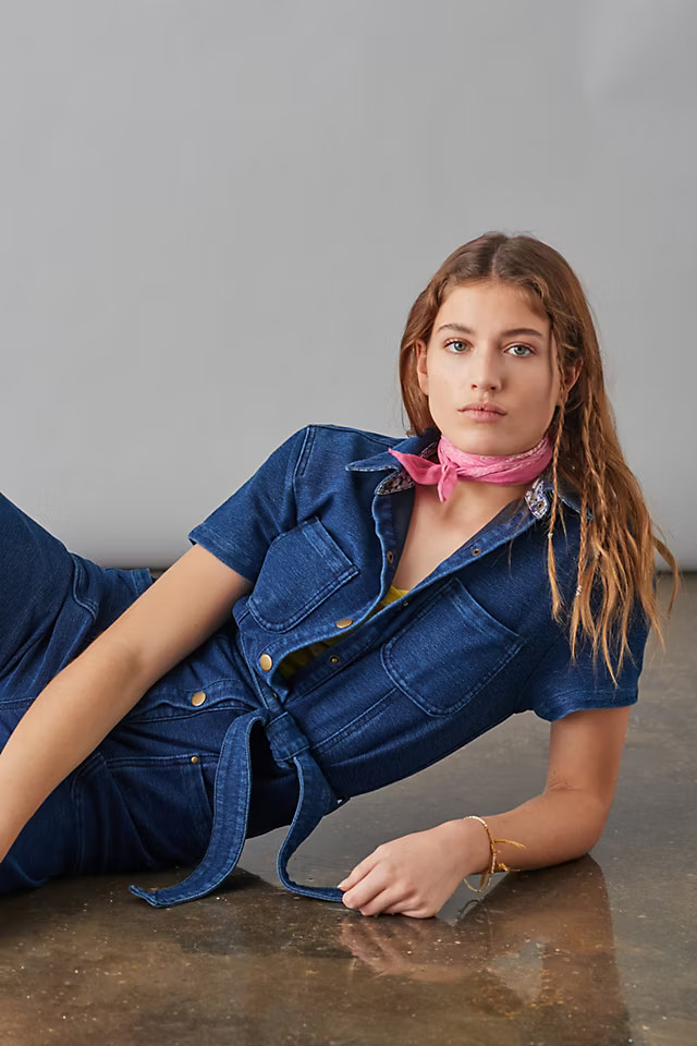 Pilcro Belted Denim Jumpsuit | Anthropologie (US)