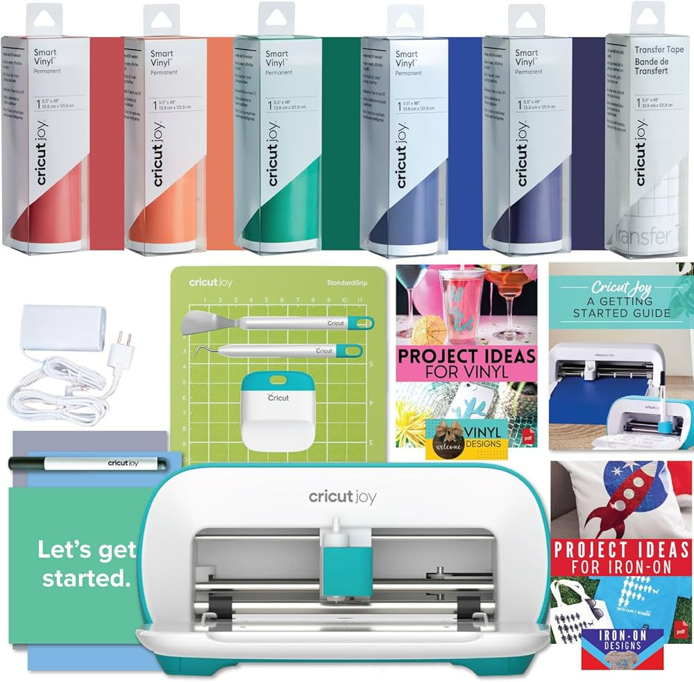 Cricut Joy Machine with Rainbow Smart Adhesive Vinyl, Starter Tool Set and Transfer Tape Bundle -... | Amazon (US)