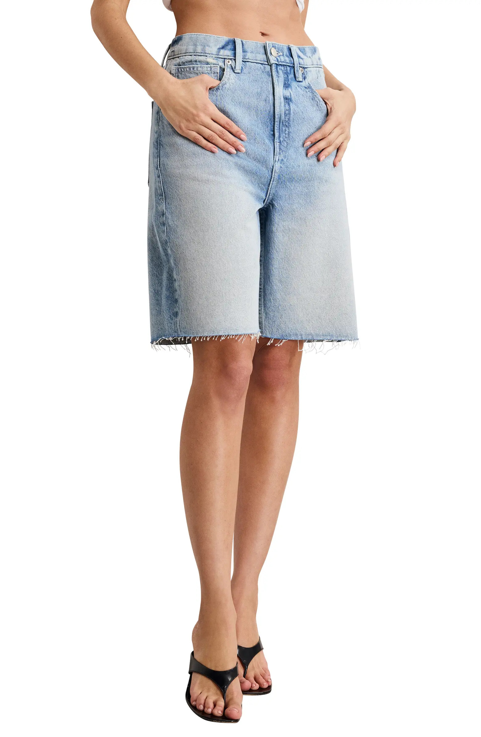 Good Standard Raw Hem Denim Bermuda Shorts | Nordstrom
