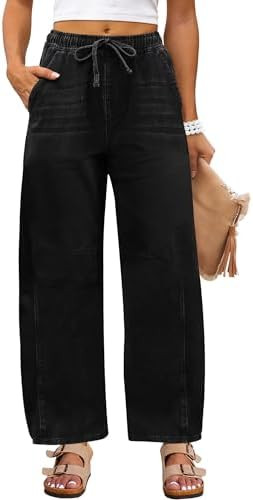 ANRABESS Women Barrel Jeans High Waisted Wide Leg Drawstring Denim Pants Y2K Baggy Loose Fit Trou... | Amazon (US)