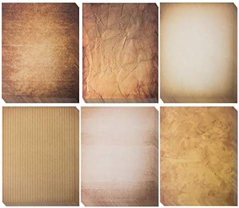120 Aged Paper - Antique Looking Vintage Papers with Classic Aged Paper Designs - Six Unique Old Loo | Amazon (US)