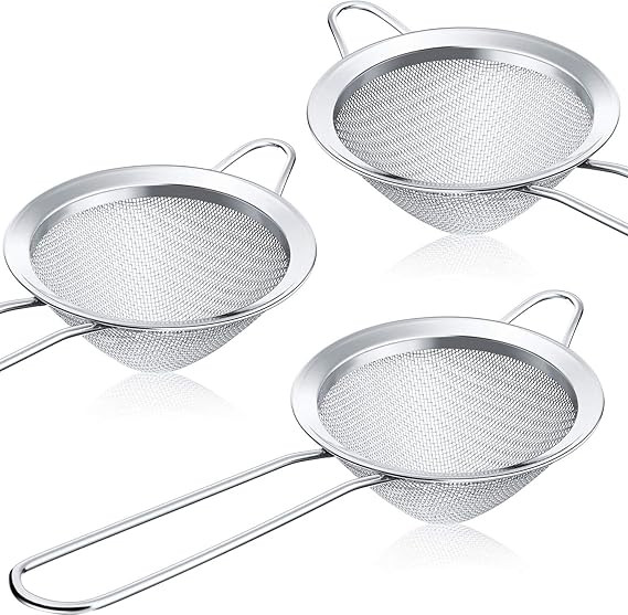 3 Pieces Tea Strainers Cocktail Strainer Stainless Steel Fine Mesh Strainer Colander Conical Food... | Amazon (US)