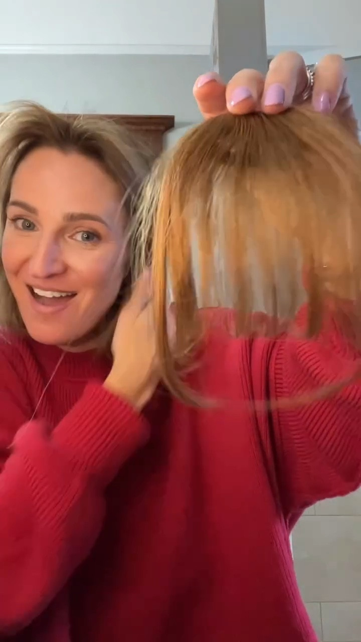 This escalated quickly.  It went from a funny party prop to me kind of falling in love with these fake bangs. 😲

🧑🏻‍🦰Surprise your family or boyfriend. 
👱🏽‍♀️Jazz up your holiday up do. 
👩🏽‍🦰 Trial bangs before you commit.
👩‍🎤 Or just change up your damn look already!

Lots of color options! 👏🏼 Have some fun with it!!💥

#fakebangs #bangs #banginspiration #ilovebangs #hairstyle2024

#LTKBeauty #LTKOver40 #LTKFindsUnder50