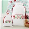 The Joys Of Christmas Personalized Drawstring Santa Sack - Small | Personalization Mall