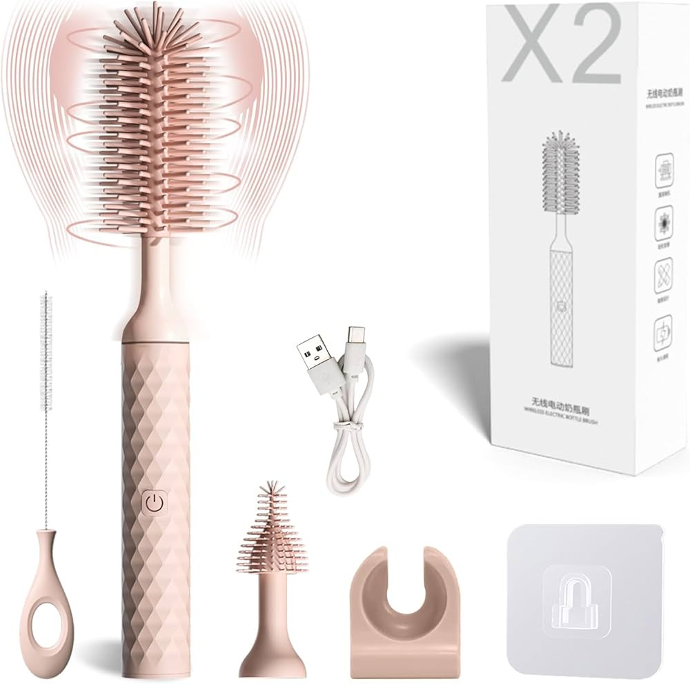 QIUXQIU Electric Bottle Brush Baby Bottle Brush Nipple Brush Straw Cleaner Brush,Rechargeable Bat... | Amazon (US)