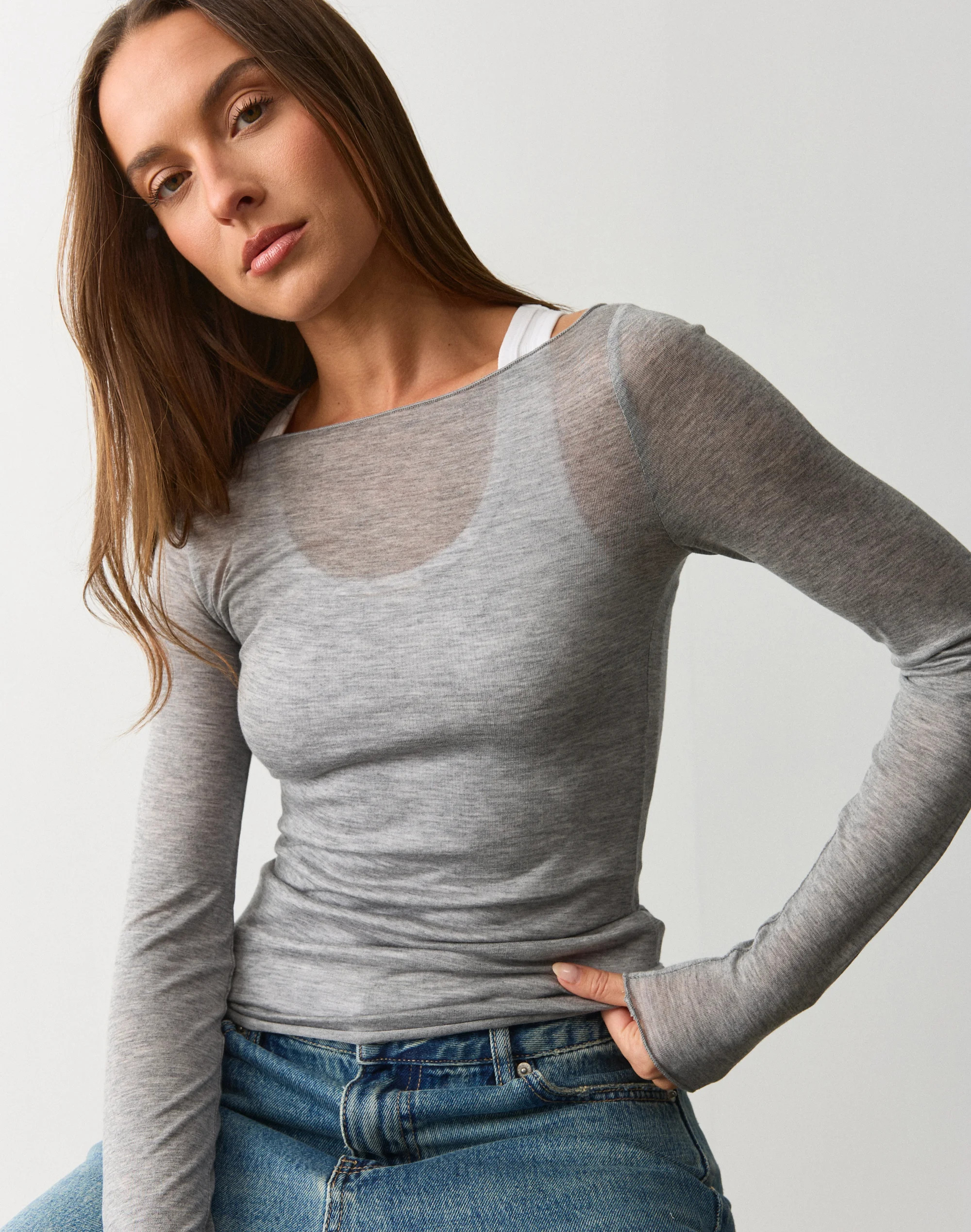 Sheer Boat Neck Long Sleeve Top | Glassons (Australia)