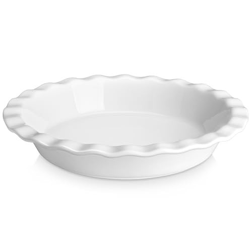 MALACASA Ceramic Pie Pan, Pie Pan for Baking 9 Inch, 40 OZ Pie Plate Round Pie Dish for Baking Fluted Pie Dish Baking Pan, Non Stick Deep Pie Dishes for Quiche, Apple Pies, Pot Pies, Tart, etc. | Amazon (US)