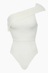 Jeanne One Shoulder Textured One Piece Swimsuit - Ivory | Bikini.com