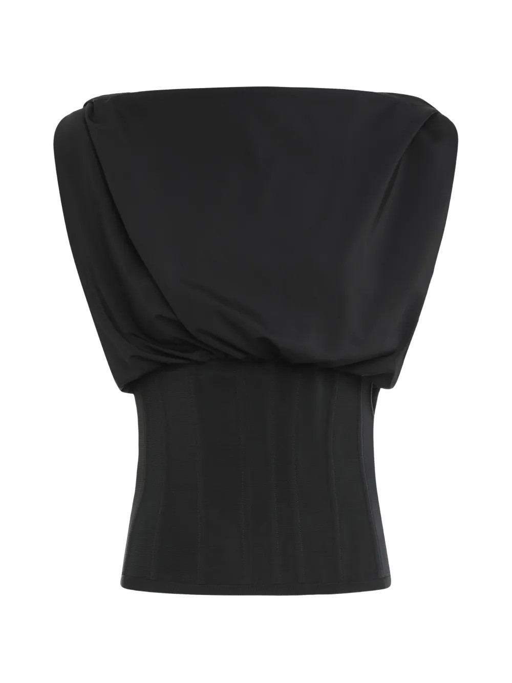 FROLOV draped-detail corset top - Black | Farfetch Global
