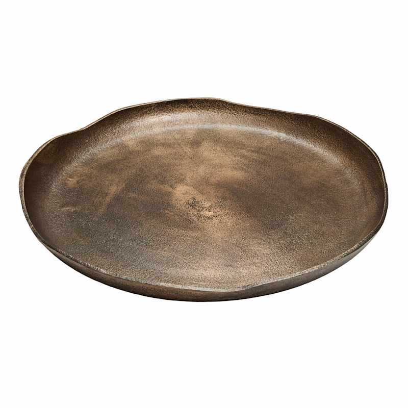 Antique Bronze Aluminum Tray, 13.75" | At Home