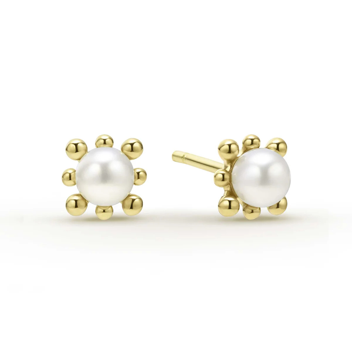 18K Gold Fleur Pearl Stud Earrings | LAGOS