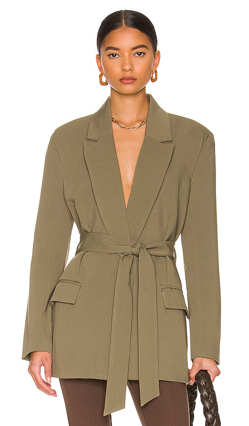 Bardot Belted Blazer in Olive. Size M. Also in L, S, XL, XS. | Revolve Clothing (Global)