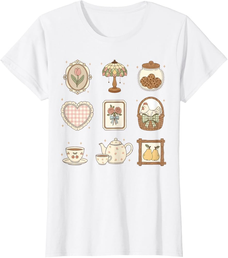 Hen in Nest, Thrifted Grandma Core, Coquette Chicken Hen Tee T-Shirt | Amazon (US)