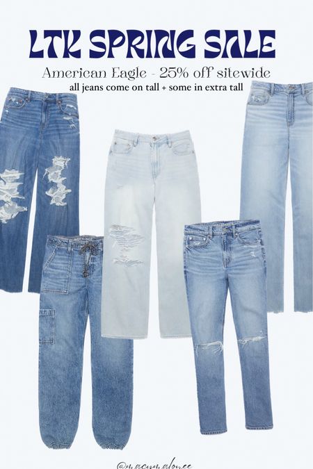 American Eagle jean sale. Tall jeans. Long jeans. Tall fashion 

#LTKstyletip #LTKSeasonal #LTKSpringSale