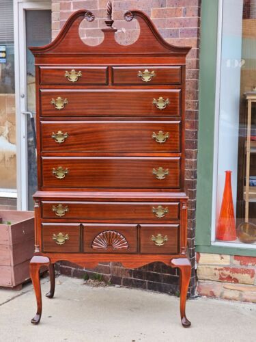 Antique mahogany highboy Queen anne dresser tall chest dresser  | eBay | eBay US
