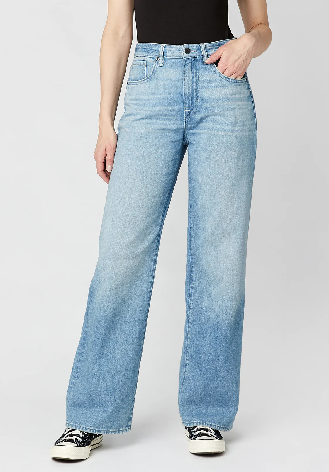 High Rise Wide Leg Addie Women's Jeans in Blue - BL15793 | Buffalo David Bitton