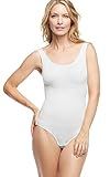Essentials by Tummy Tank Women's Nylon Seamless Shaping Bodysuit, White, L/XL | Amazon (US)