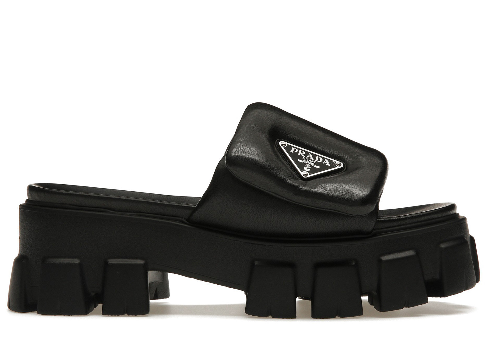 Women's Prada Soft Padded 55mm Strap Sandals Nappa Leather Sneakers in Black | StockX