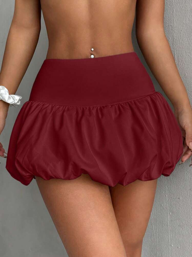 SHEIN EZwear Women's Valentine Day Low-Waist Heart Printed Mini Pleated Skirt | SHEIN