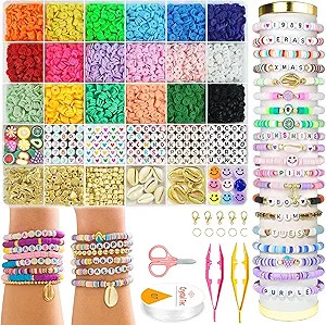 OHOME Easter Basket Stuffers - 5300 Clay Beads Bracelet Making Kit,Arts and Crafts for Kids Ages ... | Amazon (US)