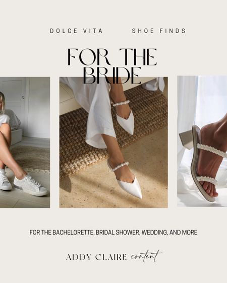 Bridal Shoes: for the bride
Ft: shoes for the wedding, bachelorette, bridal shower + more. If you're a 2024 bride, I would highly recommend checking out Dolce Vita's bridal edit- very affordable in comparison to some other places + they have so many chic & fun styles!
 
Wedding shoes/ bachelorette outfits/ white heels/ white sandals/ white sneakers/ summer shoes 2024/ trending shoes/ platform heels/ women's sandals/ affordable shoes for summer

#LTKWedding #LTKSeasonal #LTKFindsUnder50