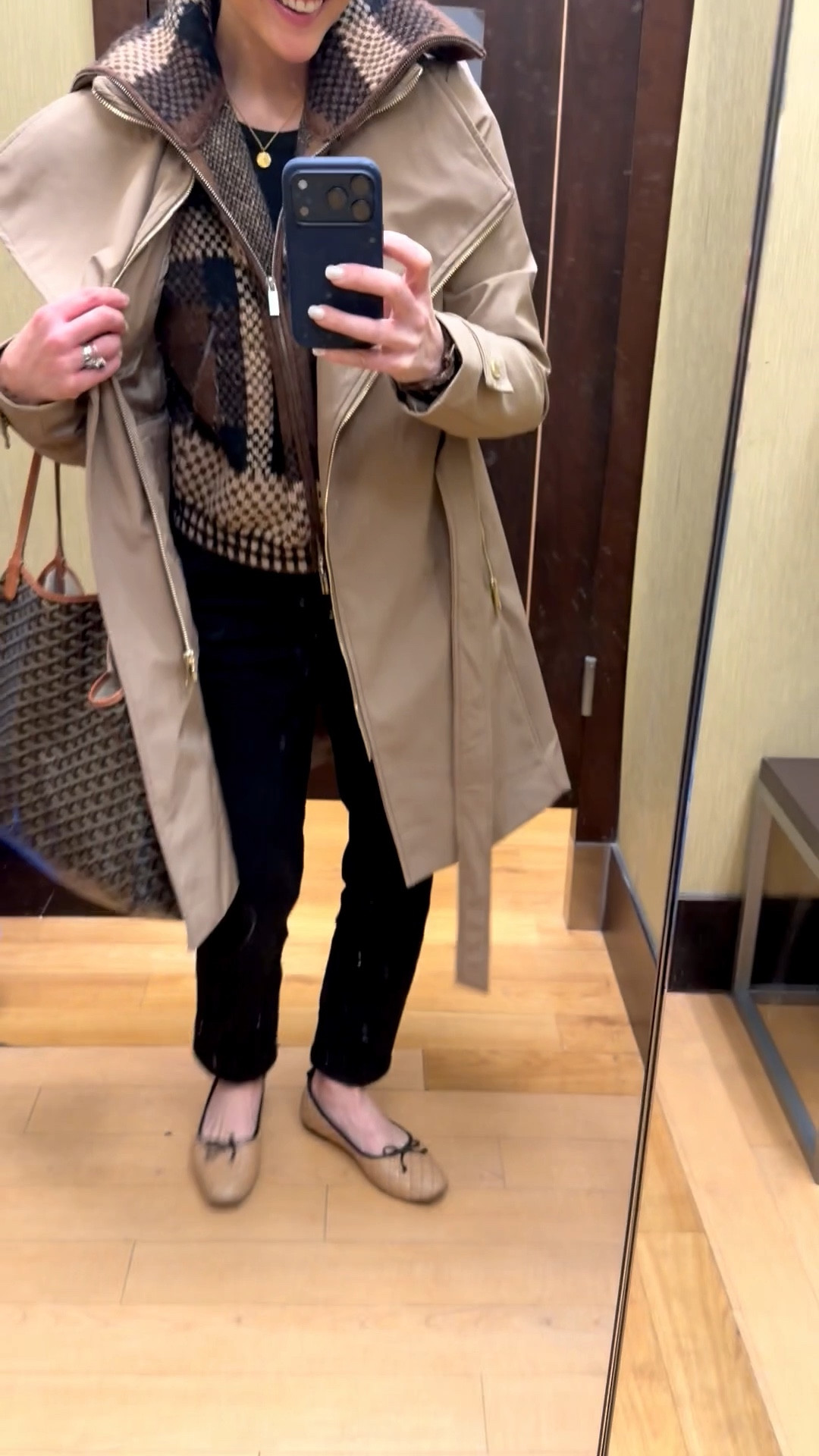 Another day and another trench! I can’t kink this Halston trench here but you might still be able to find it on the Costco website! 

Linking my sweater, denim, and ballet flats! 

#LTKootd #LTKgrwm #LTKOver40