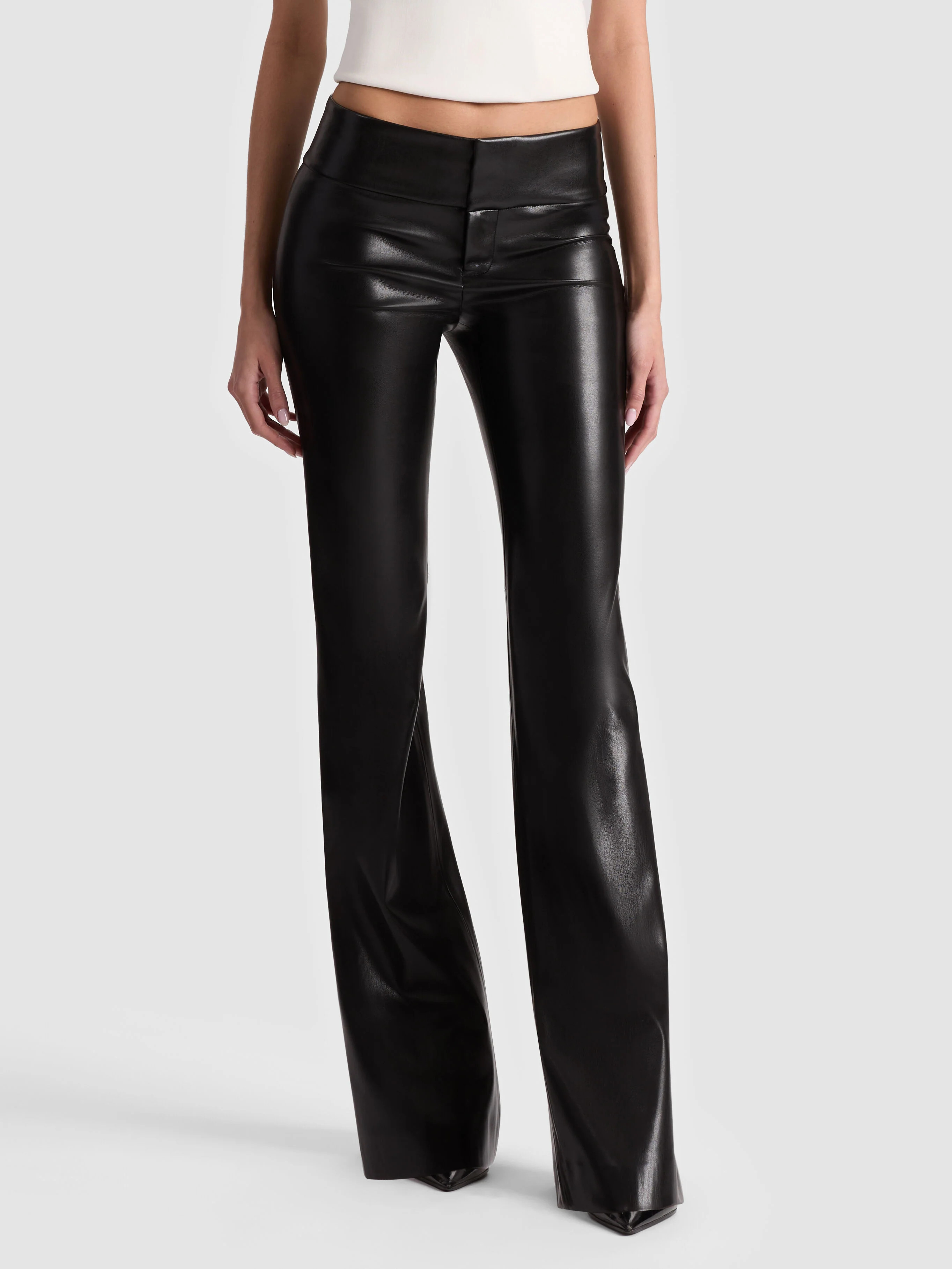 OLIVIA VEGAN BOOTCUT PANT in BLACK | ALICE + OLIVIA | Alice + Olivia