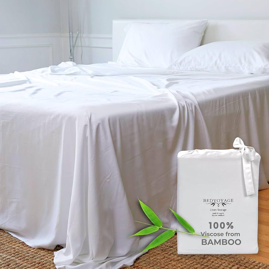 BedVoyage Premium 100% Viscose derived from Bamboo Queen Bed Sheet Set - Cooling Bedding for Ulti... | Amazon (US)