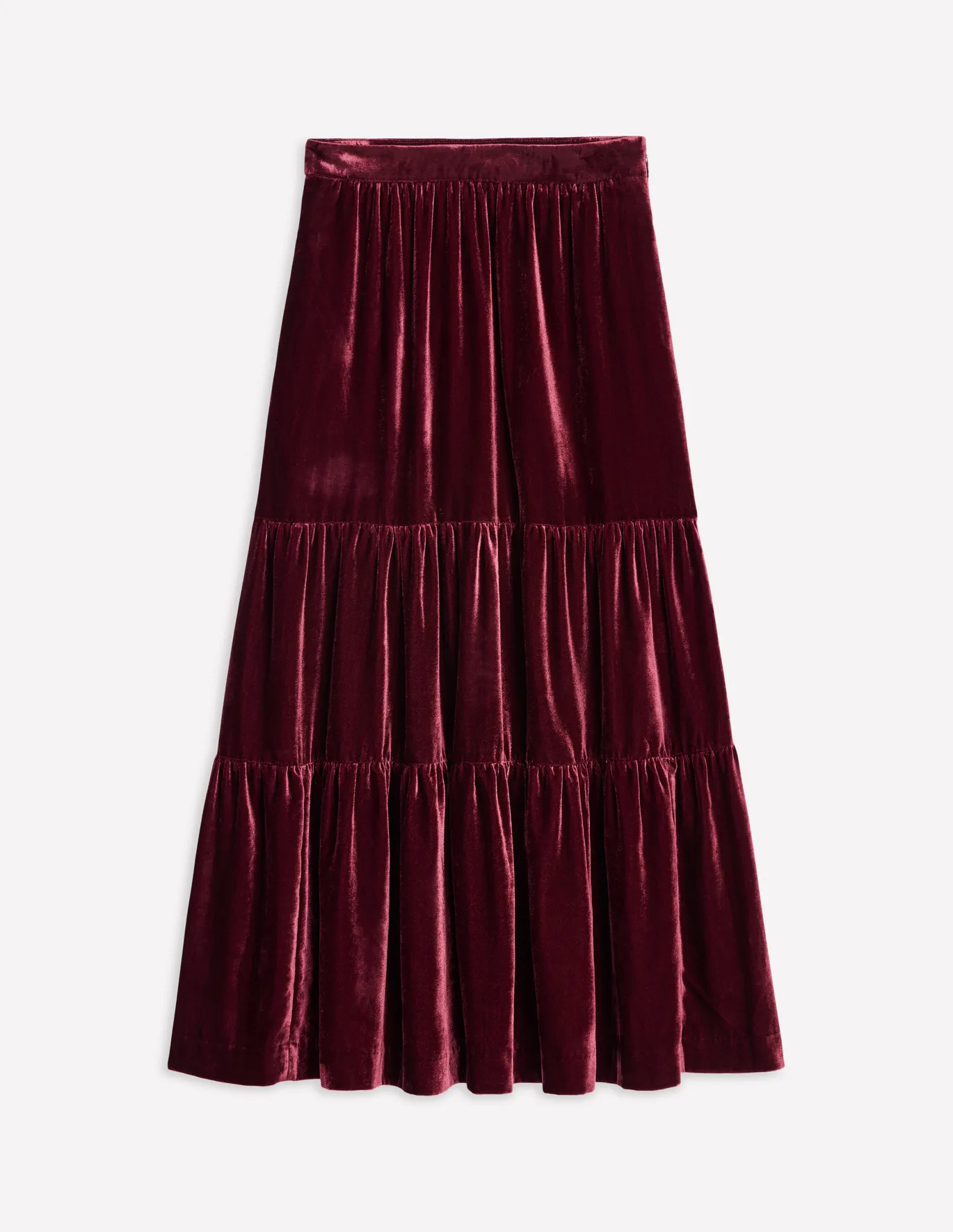Viv Velvet Tiered Maxi Skirt | Boden UK